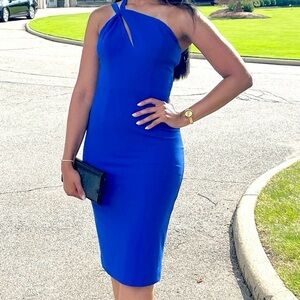 Dress the Population Cobalt Blue Midi Dress